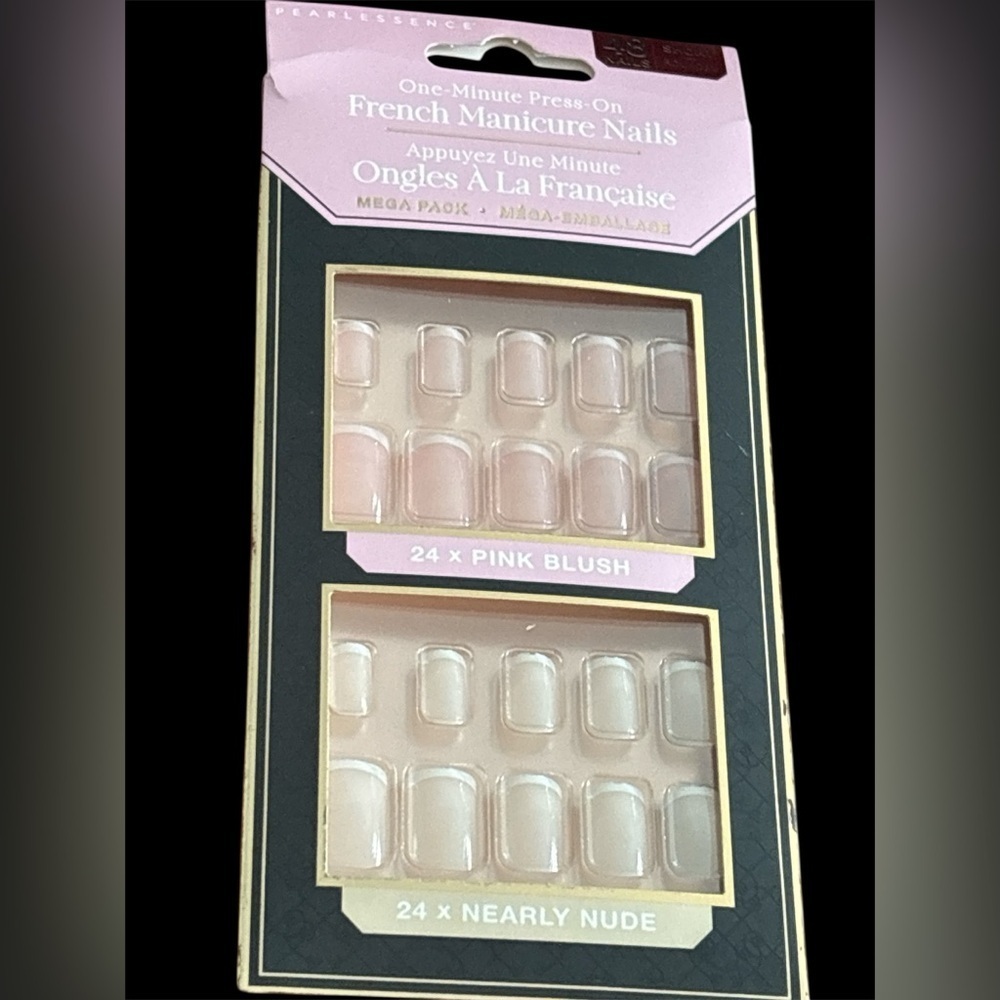 Pearl essence So Natural French manicure tips Press On Nails 48 NWT